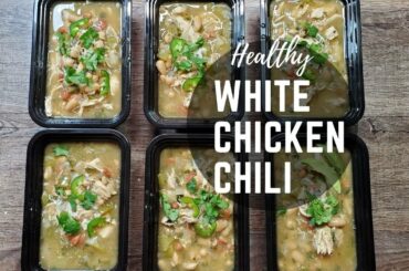 Easy Slow Cooker White Chicken Chili Healthy Meal Prep Recipe