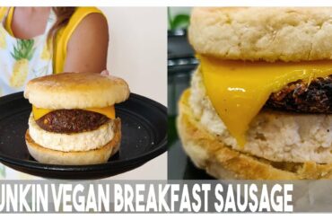 Homemade Dunkin Donuts Beyond Sausage Sandwich Recipe+ DIY Vegan Breakfast Sandwich