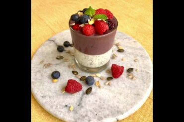 acai chia pudding , healthy breakfast / easy recipe / easy healthy recipe