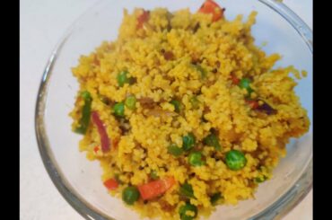 Couscous Upma, Healthy snack, easy recipe, Indian recipe.