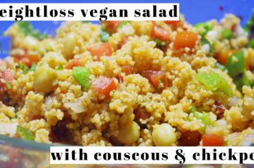 Healthy Couscous Chana Salad Recipe | Simple Weight loss Couscous Chickpea Salad | DiviCookHouse