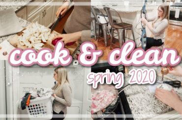 COOK AND CLEAN WITH ME SPRING 2020 / EASY DINNER IDEA / NIGHTLY CLEANING ROUTINE