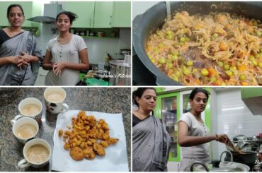 இப்போலாம் வீட்ல பிள்ளைங்க சமையல்தான்/Lunch&Evening Snacks/Sooda vadai&Coffee/Veg Briyani&Gravy