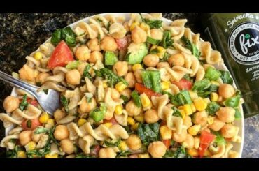 SPICY AVOCADO-CHICKPEA VEGGIE PASTA | Healthy, Vegan Meals | Salad Recipes