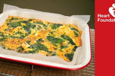 Baked chicken frittata with spinach | Healthy Recipes & Dinner Ideas | Heart Foundation NZ