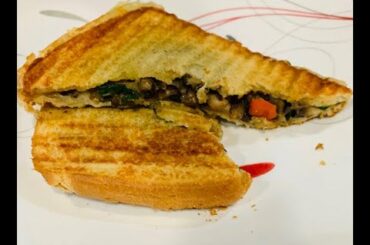 Grilled Mushroom & Cheese Sandwich|Homemade Sandwich Recipe|Quick Breakfast|Entree Recipe