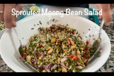 Sprouted Moong Bean Salad Recipe | Sprouted Salad | Salad with Sprouted Beans | Live Salad Recipe