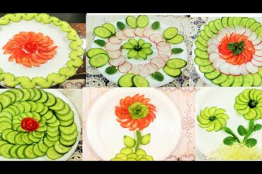 6 Super Salad Decoration Ideas - Vegetable Flower Plate Decoration / lovely salad decoration ideas