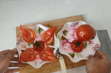Lovely and beautiful salad decoration ideas with tomato,   tomato salad for Ramadan.