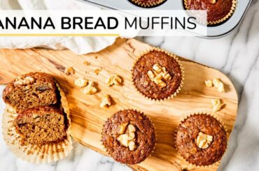 BANANA BREAD MUFFINS | easy healthy recipe