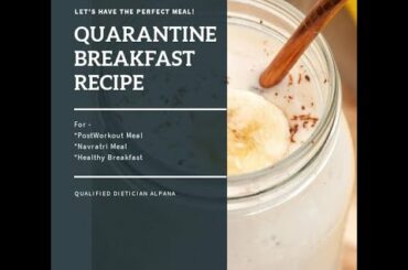 Quarantine Breakfast Recipe,Easy 5min Healthy Breakfast Option, Post Workout Meal, Navratri Meal