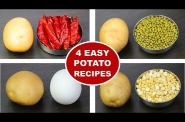 Potato Recipes | Aloo Recipes | 4 Easy Potato Snacks Recipes | Aloo Snacks Recipes