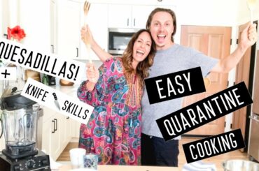 EASY Vegan QUARANTINE COOKING Ideas (Part 2) - Vegan Quesadillas with Mango Salsa + Knife Skills