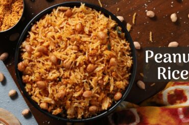 Instant Peanut Rice Recipe | Groundnut Masala Rice | Lunch box recipe - Quick Cooking Lunch Recipes