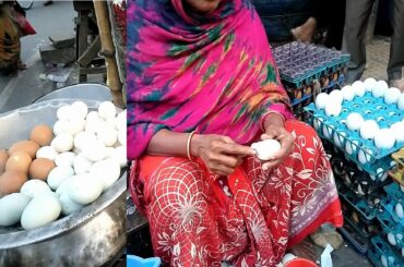 Amazing Hard Working Woman Selling Eggs Healthy Food Boiled Egg Delicious Bengali Siddo Dim @ Tk 15