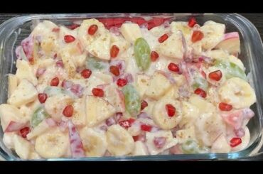 Fruit Salad||Creamy yogurt Fruit salad || Creamy fruit chaat (1min recipe)