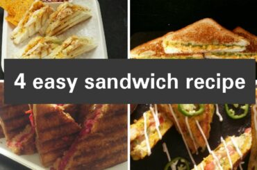 4 easy and unique sandwich recipe| easy breakfast and kids tiffin sandwich| Snehal Shrigadiwar