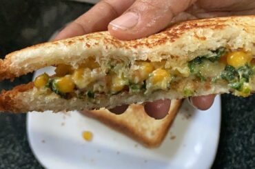 #stayathome MAKE healthy and delicious CORN 🌽 SPINACH SANDWICH 🥪 at home #withme ||kavya vlogz