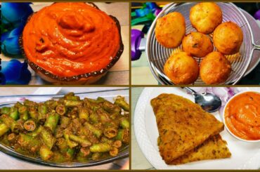 4 Simple And Quick Recipes In 5 Minutes | Onion Chutney | Snack | Chilli Pickle | Besan Omelette