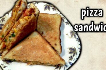 pizza sandwich in tamil with eng sub/bread pizza sandwich/bread pizza on tawa/veg pizza with bread