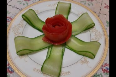 Lovely Cucumber and Tomato Flower | Salad Decoration Ideas2020 | Ashiii's Ideas