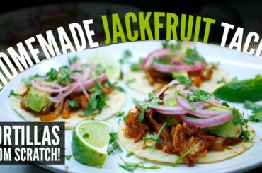 Jackfruit 'Pulled Pork' Tacos with Homemade Tortillas