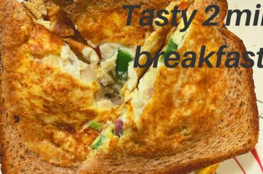 Easy Bread omelette recipe || healthy breakfast or snack || bread stuffed with cheese and egg