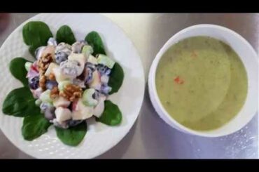 Waldorf Salad And Cream Of Broccoli Soup