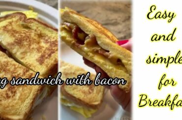 Easy egg sandwich with bacon and cheese for breakfast!