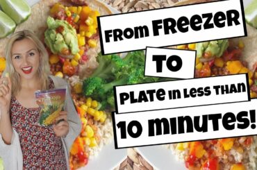 Healthy VEGAN Dinner + Dessert using FROZEN FOOD! 10 Minute Recipes