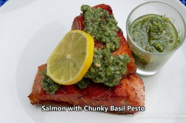 Keto Salmon with Chunky Basil Pesto Recipe - Healthy Food For Family