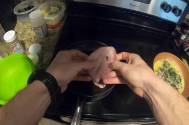 Cooking with Dave: Bison, Egg & Ham Breakfast Sandwich