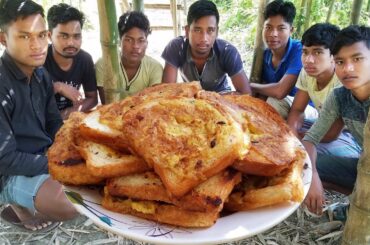 Bread Egg Omlette Recipe Cooking & Eating Show | Village Cooking Video | Palash's Cooking