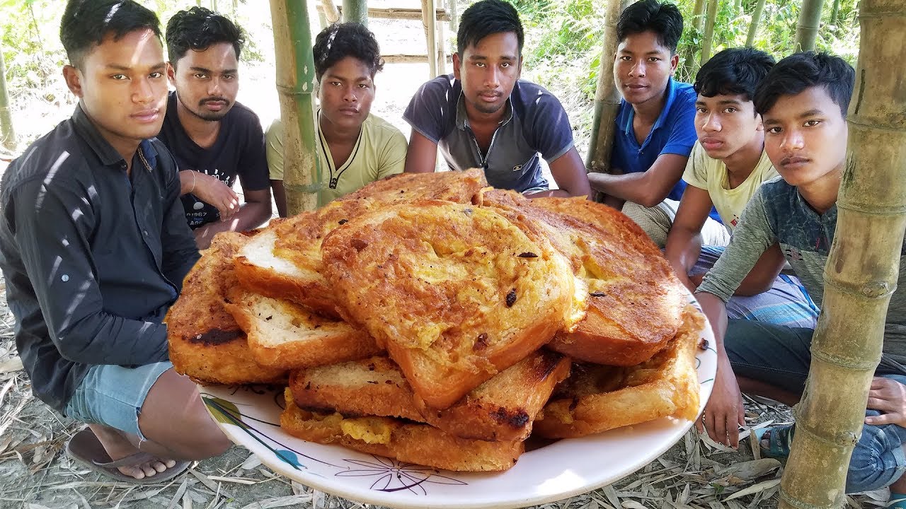 Bread Egg Omlette Recipe Cooking & Eating Show | Village Cooking Video | Palash's Cooking Bread Egg Omlette Recipe Cooking & Eating Show | Village Cooking Video | Palash's Cooking