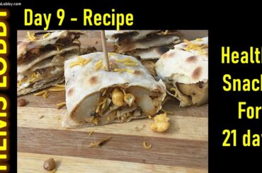 Day 9 of 21 days healthy snack recipe -  Chappathi pinwheel bites