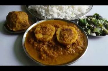 Lunch Meal Lady finger and eggs Eating Mukbang