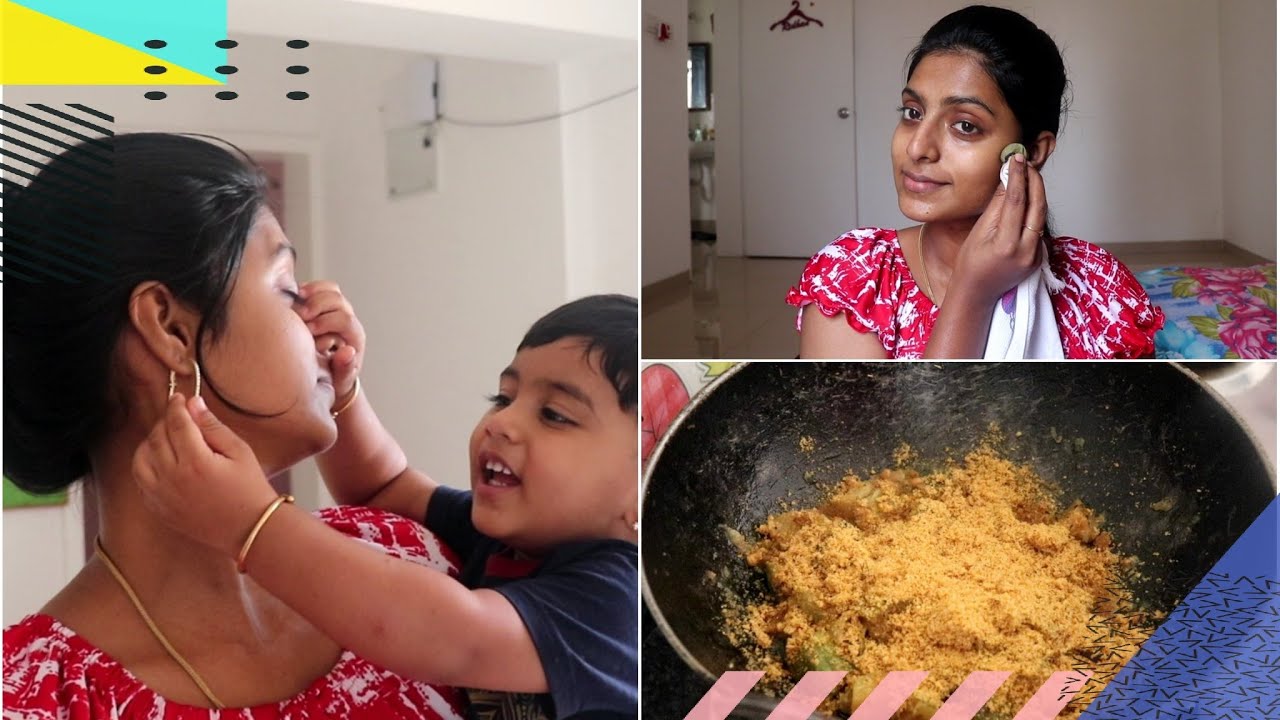 STAYHOME #WITHME தமிழில்-Healthy Toddler Lunch | Skin Care Challenge | Bloopers, Brinjal rice recipe STAYHOME #WITHME தமிழில்-Healthy Toddler Lunch | Skin Care Challenge | Bloopers, Brinjal rice recipe