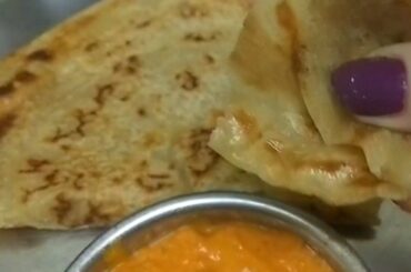 புளி சட்னி சுவையாக கோதுமை மாவு தோசையுடன்