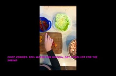 30 days of healthy meals! #1 shrimp, cabbage, peppers for dinner