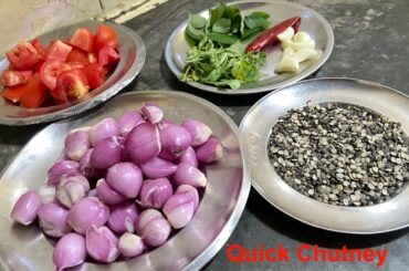 QUICK CHUTNEY / Black Urad Dal Onion Chutney Recipe / Healthy  Chutney Recipe / Idly Dosa Chutney