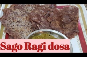 instant Sago Ragi dosa recipe👌good for weight loss// healthy dosa/ sabudan Ragi dosa recipe ##