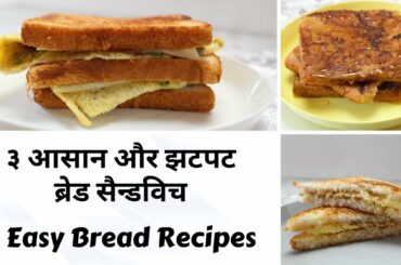 3 Easy Bread Recipes | ३ आसान और झटपट ब्रेड सैन्डविच | Bread Sandwich Recipes During Lockdown