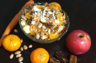 Fruity Nutty Salad Carrot Apple Dates and Coconut