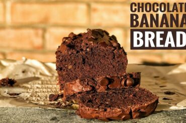 BEST Chocolate Banana Bread Ever! | Healthier Alternatives | Healthy Chocolate Banana Bread Recipe