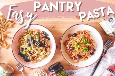 VEGAN PANTRY PASTA IDEAS ≫ QUICK & EASY | Plant based  pantry meal recipes for quarantine days!