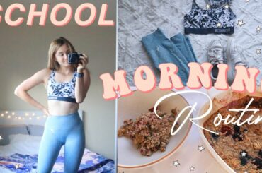 online school morning routine 2020 // home workout, healthy breakfast recipe + productivity