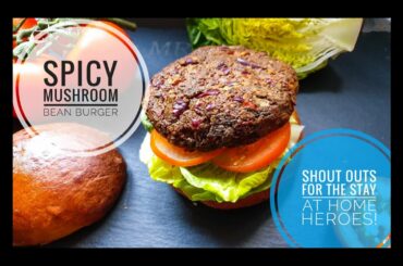 the best spicy bean and mushroom burger recipe- vegetarian meal ideas