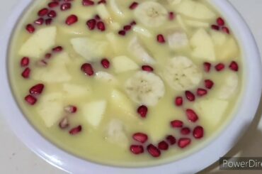Fruit custard recipe/healthy desert recipe/fruit salad with custard recipe/ mixed fruit custard