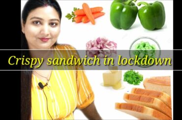 crispy sandwich in lockdown#sandwich#mansi lifestyle#veg sandwich#capsicum#brown bread#onion#carrot#