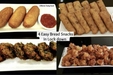 4 easy & quick bread snacks recipes in lock down | quick evening snacks with leftover bread